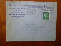 Enveloppe Société Traitements Industriels Du Textile Flamme 36 Chateauroux Coeur De La France Indre G - 1961-....