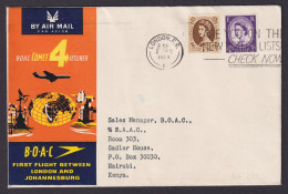 Flugpost Brief Air Mail Grossbritannien BOAC COMET 4 JETLINER Welkugel Nairobi - Brieven En Documenten