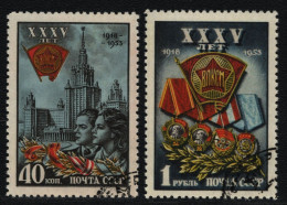 Russia / Sowjetunion 1953 - Mi-Nr. 1677-1678 Gest / Used - Komosol - Usados