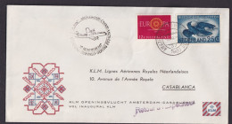 Flugpost Brief Air Mail Niederlande KLM Amsterdam Casablanka Marokko Retour - Cartas & Documentos