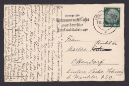 Dresden Sachsen Deutsches Reich Drittes Reich Ansichtskarte Postsache SST - Brieven En Documenten
