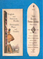 2 MARQUE-PAGES . " AMERICAN BOOKS " . " LES BEAUX PAPIERS A LETTRES MAQUE G. L.  " - Réf. N°109 E - - Bookmarks