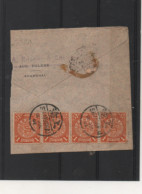 Chine - 1902 - 4 Timbres Dragon  - Oblitérés - Sur Moitié D'enveloppe - Shanghaï - Aug. Emlers - - Briefe U. Dokumente