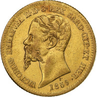 États Italiens, SARDINIA, Vittorio Emanuele II, 20 Lire, 1859, Genoa, Or, TTB+ - Piemont-Sardinien-It. Savoyen