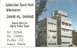 Carte De Visite DAAR AL-DAHAB YEMEN   HOTEL Golden Daar Tourist Hotel - Cartoncini Da Visita