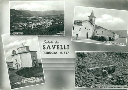 SAVELLI ( PERUGIA ) SALUTI / VEDUTINE - EDIZIONE PETRANGELI - SPEDITA 1970 (20583) - Perugia