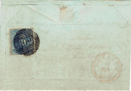 Médaillon N°7 (3 Marges Au Filet En Dessous) S/LAC Belle Oblit P102 ROULERS Vers LIEGE - 1851-1857 Medaillen (6/8)