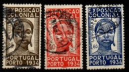 PORTUGAL   -   1934.   Y&T N° 572 à 574 Oblitérés  .Expo Coloniale. Série Complète. - Usati