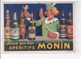 PUBLICITE : Aperitifs Georges MONIN - Très Bon état - Publicité