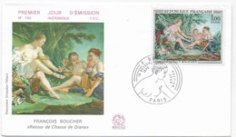 Enveloppe Premier Jour- F. BOUCHER (Retour De Chasse De Diane) 10 Oct 1970 Paris (75) F.D.C. 734 N° YT 1652 - 1970-1979