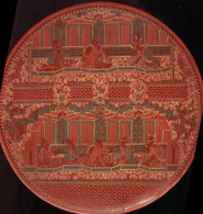 Newer Burma  Regular 2-piece Hand-painted, Hand Etched Covered Fixed Section Box Intricate Work Ca 1920-50 - Art Asiatique