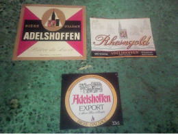 Schiltigheim Brasserie Adelshoffen  Lot X 3 Anciennes étiquettes De Bière Rheingold , De Luxe Et Export - Bier