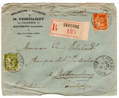 1937  Recommandé De SAVERNE  " M EHRHARDT Boulangerie  " Envoyée à BATTAMBANG CAMBODGE Voir Recto Verso - Cartas & Documentos