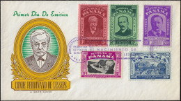 Panama 1955 Y&T 301 à 303, PA 140 à 141, Michel: 449 à 453 Sur FDC. Ferdinand De Lesseps, Canal De Panama - Geografía