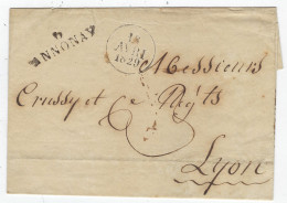 Lettre Avec Cursive D'ANNONAY Pour LYON 1829 - Other & Unclassified