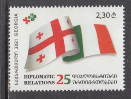 2022 Georgia 25th Anniversary Of Diplomatic Relations With Ireland Flags Complete Set Of 1 MNH - Georgien