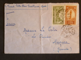 F2 B MAROC LETTRE  1928 CASA VILLA BLANCA A MERIGNAC  FRANCE ++ AFF. INTERESSANT+++ - Storia Postale