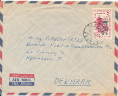 Syria Air Mail Cover Sent To Denmark 11-12-1960 Single Franked Single Franked Cotton Festival Aleppo 1959 - Syrië