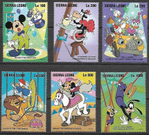 MWD-BK7-420-3 MINT PF/MNH ¤ SIERRA LEONE 1996 6w In Serie ¤ THE WORLD OF WALT DISNEY - MICKEY'S CIRCUS - Disney