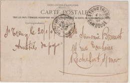 INDOCHINE / CAMBODGE - 1907 - CP De STUNGTRENG ! => ROCHEFORT - Brieven En Documenten