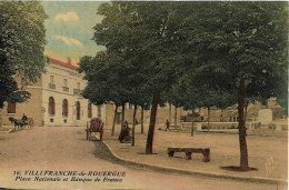VILLEFRANCHE DE ROUERGUE Place Nationale Et Banque De France - Villefranche De Rouergue