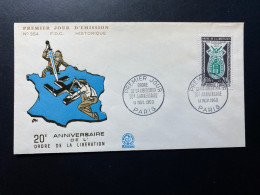 Enveloppe 1er Jour "20e Anniversaire De L'Ordre De La Libération" 11/11/1960 - 1272 - Historique N° 354 - Militaria WW2 - 1960-1969