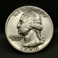 WASHINGTON QUARTER DOLLAR ARGENT 1956 PHILADELPHIE USA / SILVER / 1/4 $ - 1932-1998: Washington