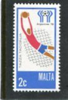 MALTA - 1978  2c  FOOTBALL WORLD CUP  MINT NH - Malte