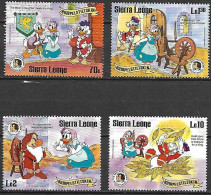 MWD-BK7-400-2 MINT PF/MNH ¤ SIERRA LEONE 1985 4w In Serie ¤ 200th ANN. OF THE BIRTH OF THE GRIMM BROTHERS - Disney
