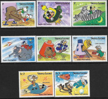 MWD-BK7-397-2 MINT PF/MNH ¤ SIERRA LEONE 1983 8w In Serie ¤ THE WORLD OF WALT DISNEY - CHRISTMAS. SPACE FANTASY - Disney