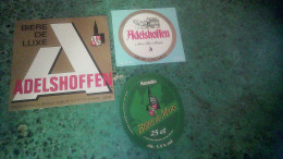 Schiltigheim Brasserie Adelshoffen  Lot X 3 Anciennes étiquettes De Bière De Mars .de Luxe Et Ordinaire 33 Cl - Beer