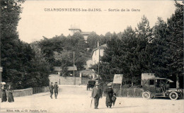 Charbonnières-les-Bains Canton Vaugneray Sortie De La Gare Automobile Car Rhône 69260 Cpa Non Ecrite Au Dos TB.Etat - Charbonniere Les Bains
