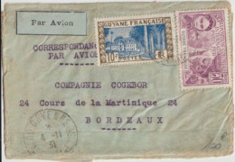 GUYANE - 1931 - ENVELOPPE PAR AVION De CAYENNE => BORDEAUX - Storia Postale