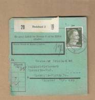 Los Vom 15.04  Paketkarte Aus Radebeul Nach Chemnitz 1943 - Lettres & Documents