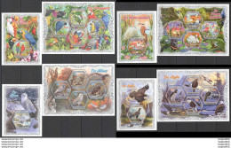 Pl9+16+26+35 2018 Fauna Water Birds Owls Parrots 4Kb+4Bl Mnh - Sonstige & Ohne Zuordnung