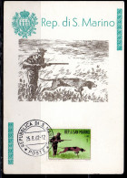 REPUBBLICA DI SAN MARINO 1962 CACCIA MODERNA MODERN HUNTING LIRE 1 MAXI MAXIMUM CARD CARTOLINA CARTE - FDC