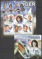 Bc1026 2011 Mozambique Space Challenger Tragedy 1Kb+1Bl Mnh - Autres & Non Classés