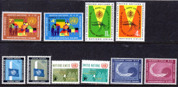 UNITED NATIONS UN NEW YORK - 1962 COMPLETE YEAR SET (10V) AS PICTURED FINE MNH ** SG 108-117 - Nuovi