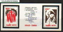 POLAND SOLIDARNOSC SOLIDARITY WW2 KATYN 1940-1989 MS WITH CONGRESS CANCEL War Crimes Russia USSR (SOLID0048A/0416) - Vignettes Solidarnosc