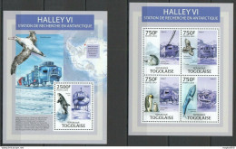 Tg720 2013 Togo Polar Fauna Antarctic Research Station Halley Vi Kb+Bl Mnh - Meereswelt