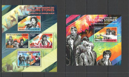 Tg482 2014 Togo Music 50Th Anniversary First Album Rolling Stones Kb+Bl Mnh - Musik
