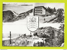 01 GEX LA FAUCILLE En 4 Vues N°1 C Carte Des Années 50 Blason PUB KODAK Peugeot 203 VOIR DOS - Gex