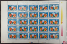 Rm589 1988 Romania Exhibition China Michel #4465 15 Euro Folded 1Sh(25St) Mnh - Other & Unclassified