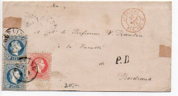 Autriche : 5 Kr + 10 Kr X2 Sur Lettre De 1874 Pour La France - Cartas & Documentos