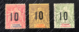 Lot De 3 Timbres Oblitérés Saint Pierre Et Miquelon 1912 Yt N° 102 À 104 - Used Stamps