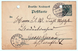 Imperial Germany Belle-Époque 5 Pfennig Postcard 15.01.1899 Corespondenz-Karte Groß-Gerau Zu Groß-Gerau - Cartoline