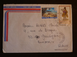 F2 B POLYNESIE   LETTRE 1993 PETIT BUREAU  MAHINA A TOULON FRANCE  + AFF. INTERESSANT+++ - Covers & Documents