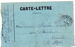 1916  CARTE LETTRE  Envoyée à CERESTE 04  Voir Recto Verso - Kartenbriefe