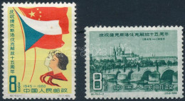 ** Kínai Népköztársaság 1960 Csehszlovákia Felszabadulásának évfordulója Mi 532-533 (Mi EUR 100.-) ( Rozsdafoltok, Gumih - Sonstige & Ohne Zuordnung