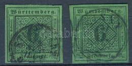 O Német államok - Württemberg 1851 Mi 3 A + 3 B Az Utóbbi Heinrich BPP Vizsgálójellel (Mi EUR 100.-) - Sonstige & Ohne Zuordnung
